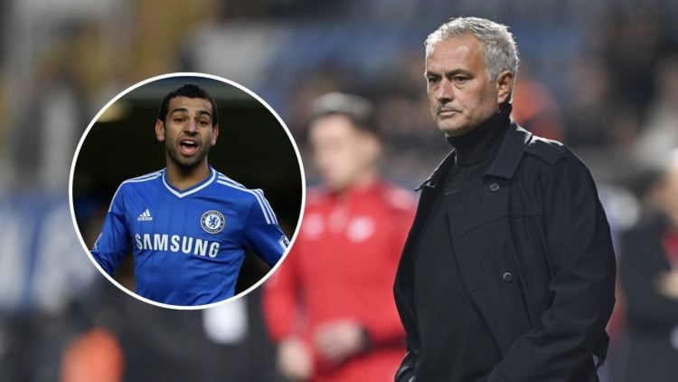Jose Mourinho. Inset, Mohamed Salah of Chelsea.