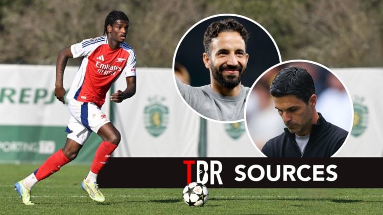 Ayden heaven. Inset, Mikel Arteta and Ruben Amorim.