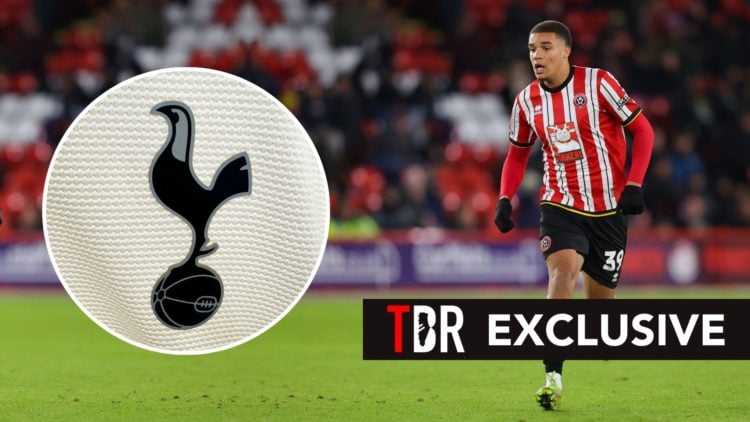 Ryan One. Inset, Tottenham badge.
