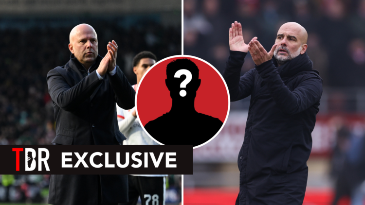 Split image (R) Arne Slot, Manger of Liverpool, acknowledges the fans after the Emirates FA Cup Fourth Round, (L) Manchester City manager Pep Guard...