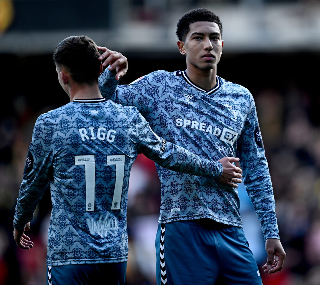 Chris Rigg and Jobe Bellingham playing for Sunderland against Watford.
