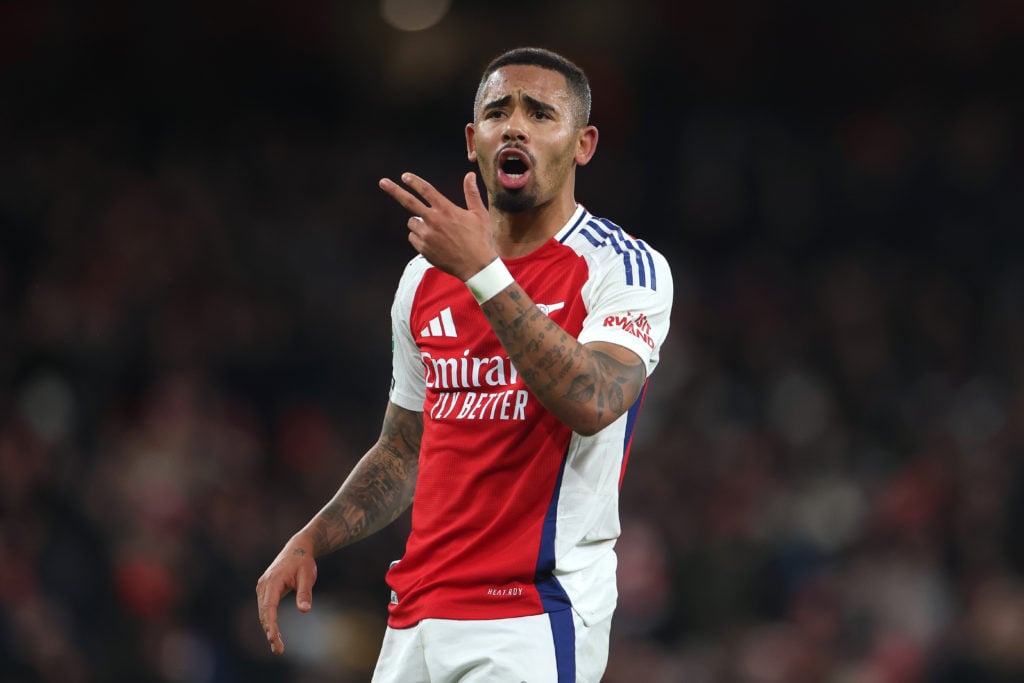 Gabriel Jesus during a Carabao Cup match for Arsenal.