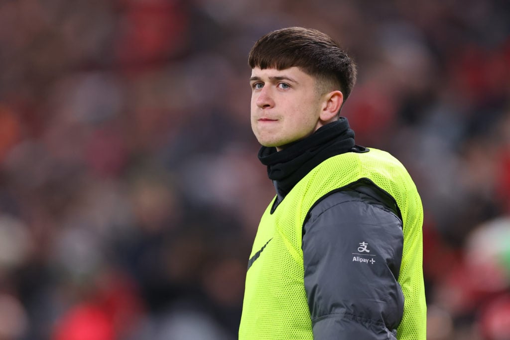 Mikey Moore as a substitute during Liverpool vs Tottenham Hotspur in the Carabao Cup Semi Final Second Leg.