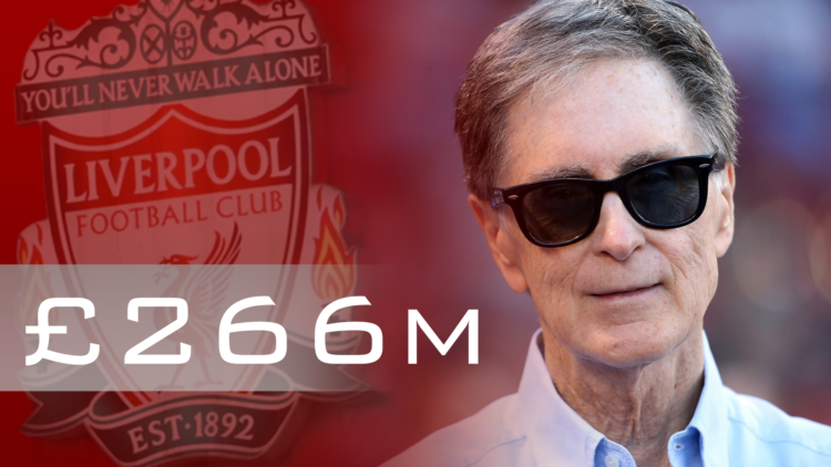 A Liverpool badge superimposed over an image of FSG's John Henry