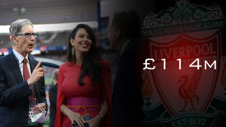 FSG owner John Henry alongside wife Linda Pizzutu, superimposed with Liverpool badge