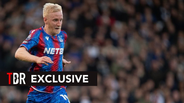Will Hughes of Crystal Palace during the Premier League match between Fulham FC and Crystal Palace FC. Overlaid, the TBR Exclusive banner.