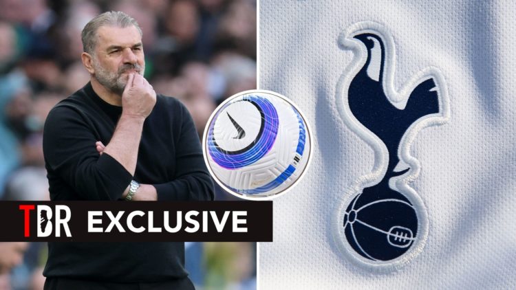 Split image as Ange Postecoglou manager / head coach of Tottenham Hotspur reacts during the Premier League match, and a general view of the Tottenh...