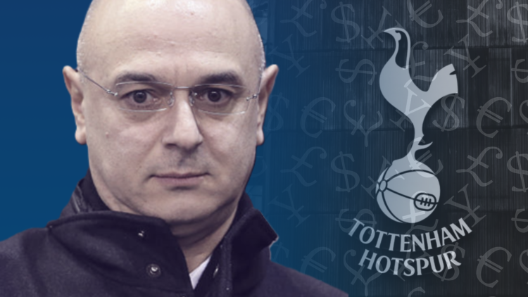 Daniel Levy and Tottenham badge composite image