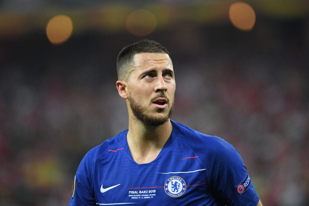 Eden Hazard playing for Chelsea