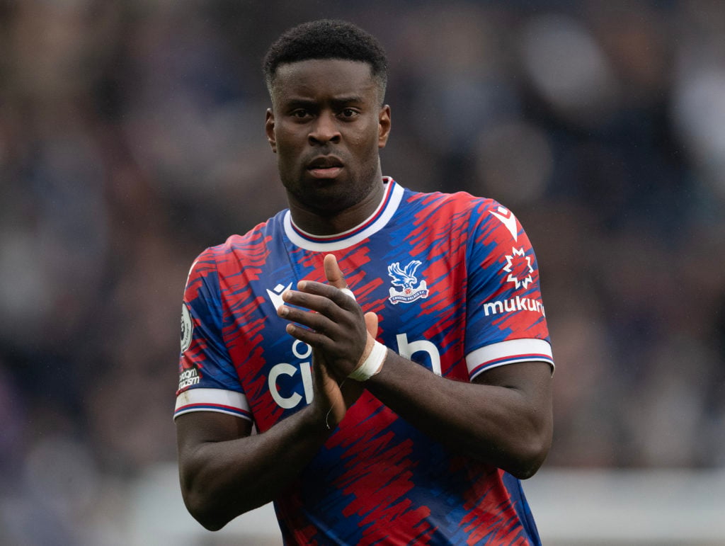 Crystal Palace defender Marc Guehi in action against Tottenham