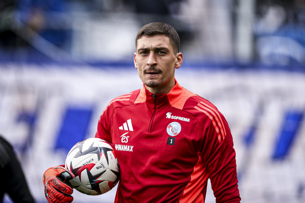 Djordje Petrovic during a match for RC Strasbourg on loan.