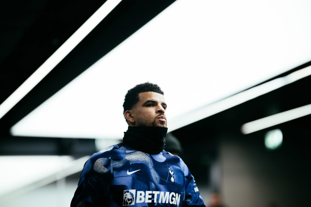 Dominic Solanke in the tunnel at the Tottenham Hotspur Stadium ahead of clash with Manchester United in the Carabao Cup Quarter Final.