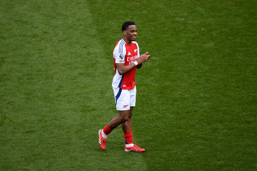 Jurrien Timber playing for Arsenal against Chelsea.