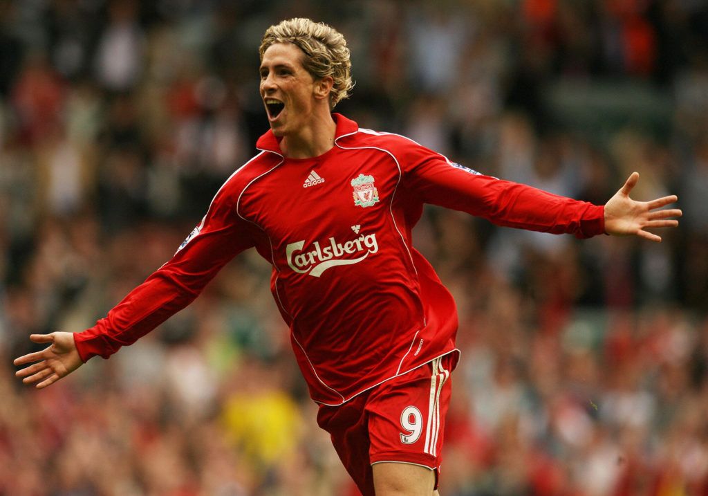 Liverpool's Fernando Torres celebrates s