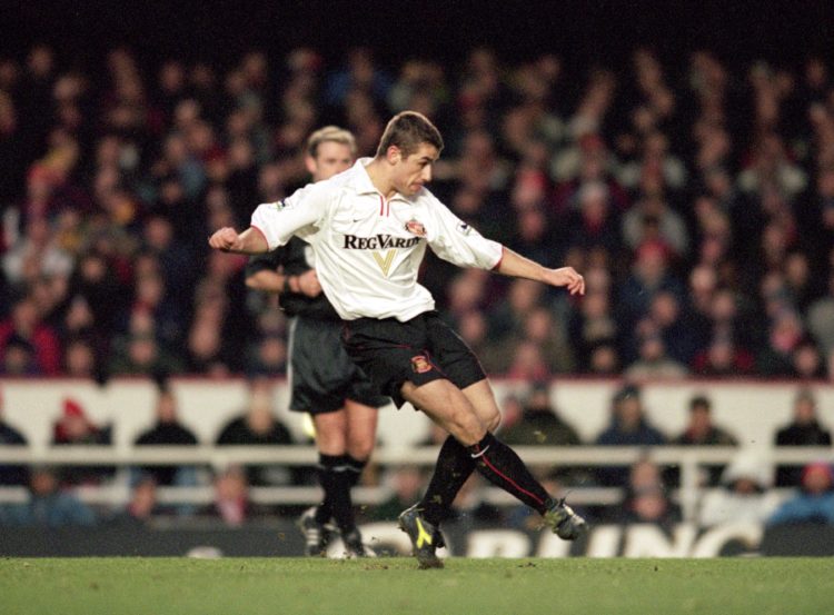 30 Dec 2000:  Kevin Phillips scores from the penalty spot for Sunderland during the FA Carling Premier League match against Arsenal played at Highb...