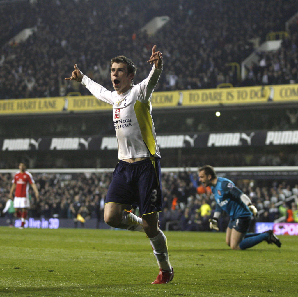 Tottenham Hotspurs Gareth Bale celebrate