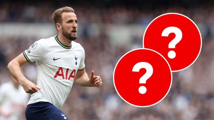 Harry Kane of Spurs in action during the Premier League match between Tottenham Hotspur and AFC Bournemouth at Tottenham Hotspur Stadium. Inset, tw...