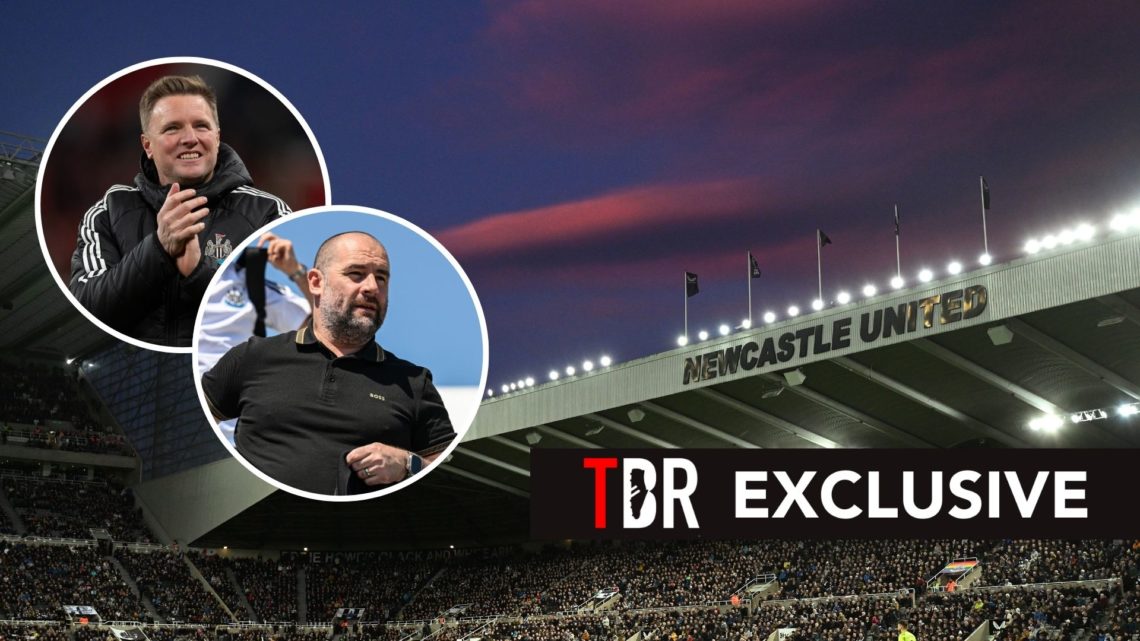 St James’ Park. Inset, Eddie Howe and Paul Mitchell.