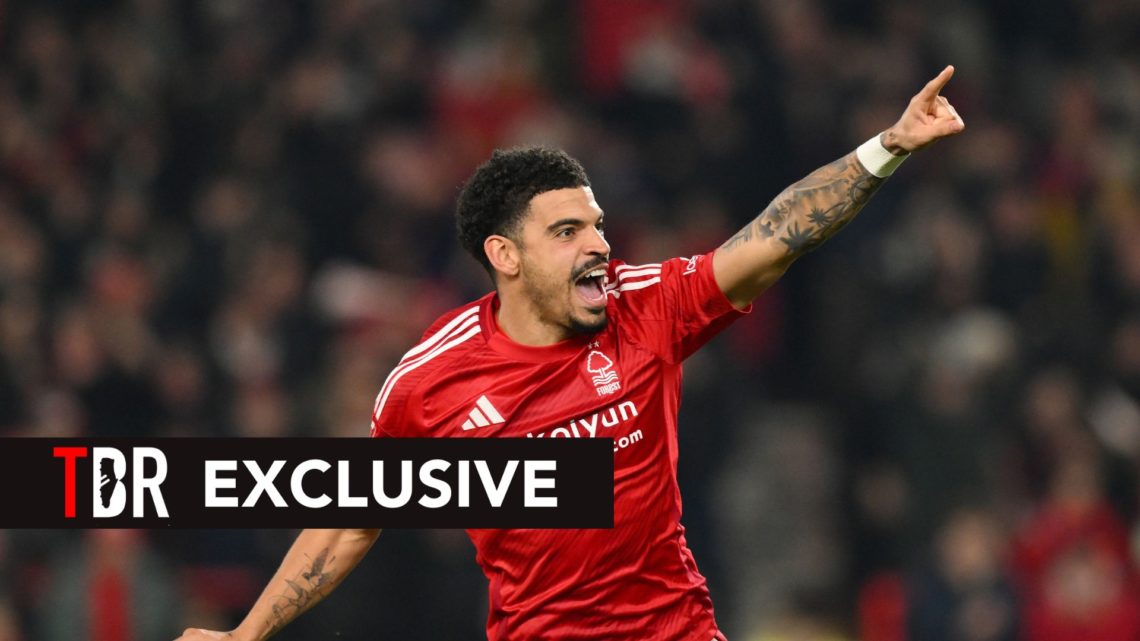Morgan Gibbs-White of Nottingham Forest celebrates victory during the Emirates FA Cup Fifth Round match between Nottingham Forest and Ipswich Town ...