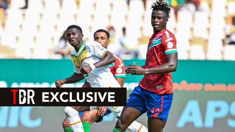 Senegal's midfielder #25 Lamine Camara (C) celebrates after scoring his team's second goal during the Africa Cup of Nations (CAN) 2024 group C foot...