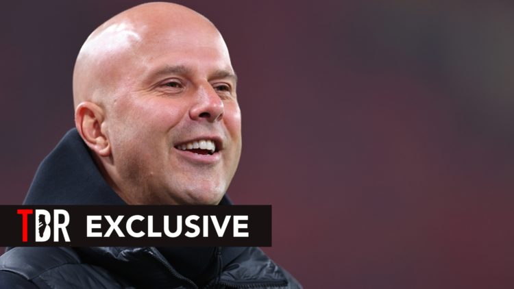 TBR Exclusive: Arne Slot, manager of Liverpool, smiling ahead of the Premier League match between Liverpool FC and Aston Villa FC at Anfield.