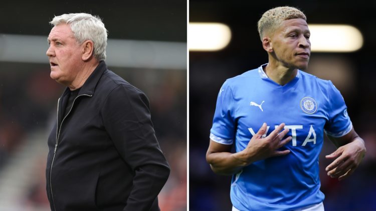 Split image of Steve Bruce (left) and Dwight Gayle (right).