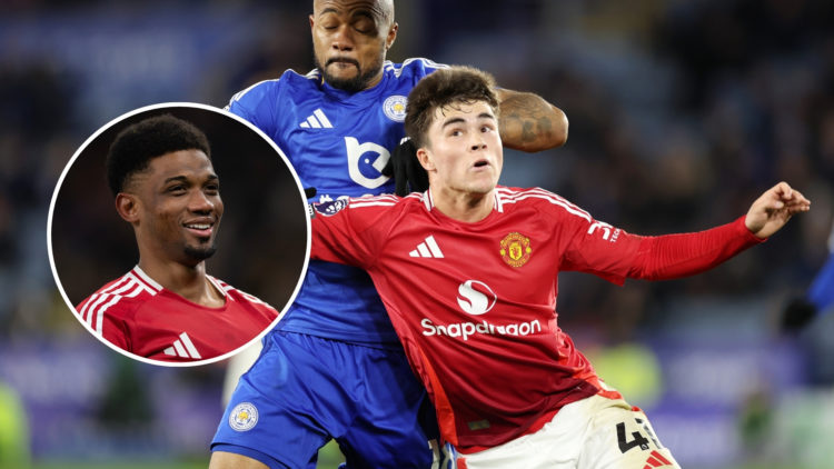 Harry Amass of Manchester United during the Premier League match between Leicester City and Manchester United at King Power Stadium on March 16, 20...
