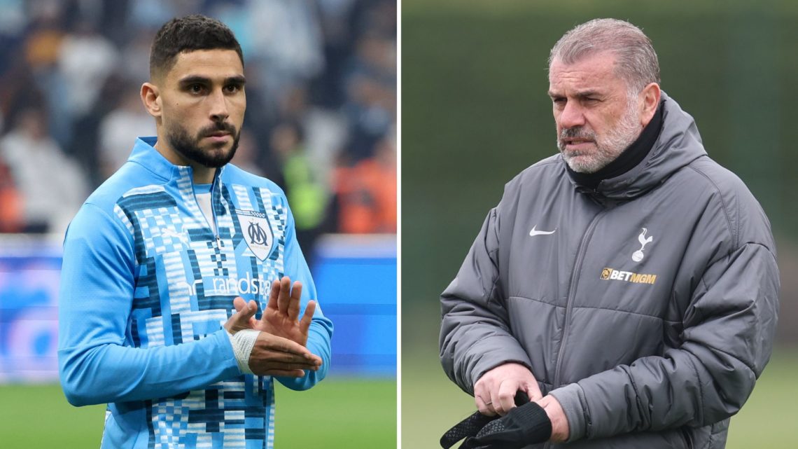 Neal Maupay of Marseille split with Ange Postecoglou at Tottenham.