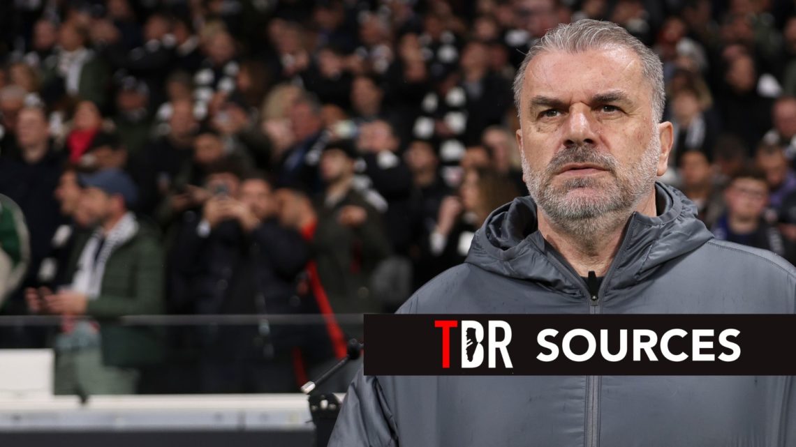 Ange Postecoglou manager of Tottenham Hotspur looks on prior to the UEFA Europa League 2024/25 Quarter Final Second Leg match. Overlaid, the TBR So...