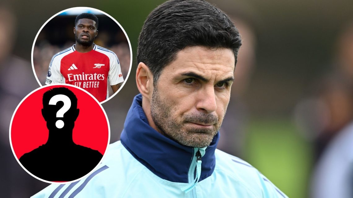 Arsenal manager Mikel Arteta during a training session at Sobha Realty Training Centre and Thomas Partey of Arsenal during the Premier League match...