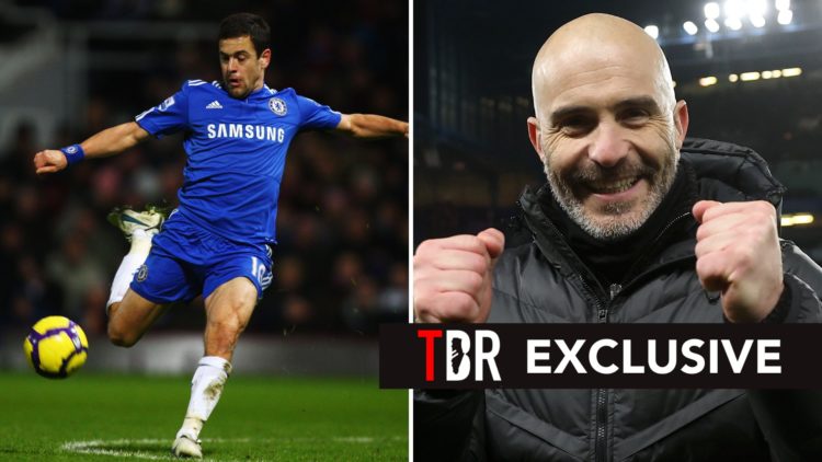 Split image of Joe Cole of Chelsea in action during the Premier League match between Manchester City FC and Chelsea FC, and Enzo Maresca, Manager o...