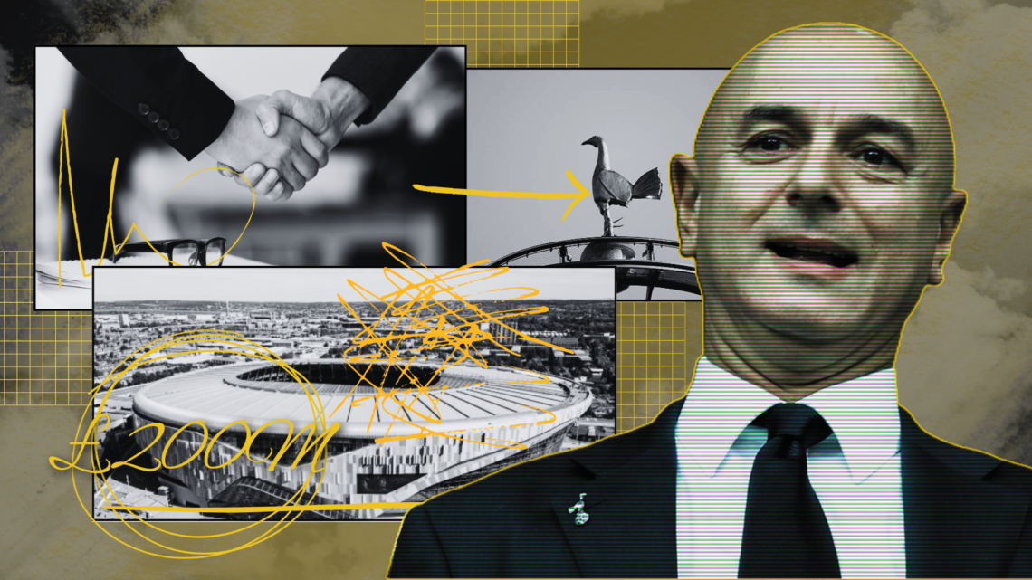 Illustration composite image of Daniel Levy and general views of the Tottenham Hotspur Stadium