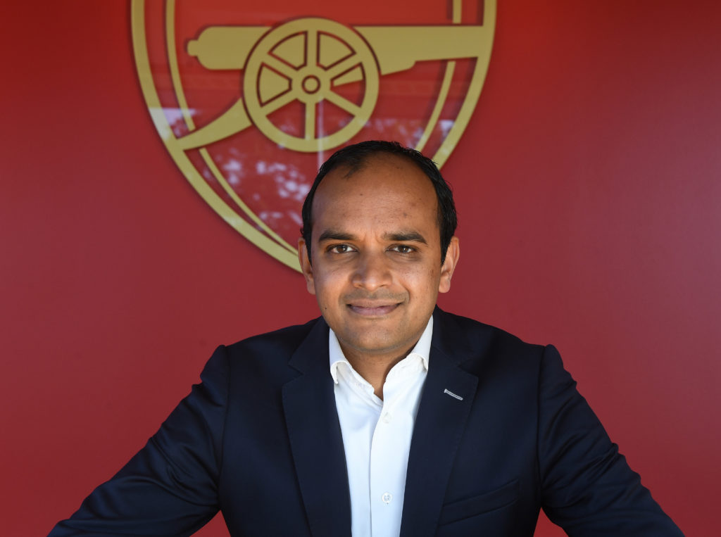 Arsenal Chief Executive Vinai Venkatesham, Technical Director Edu and Manager Mikel Arteta
