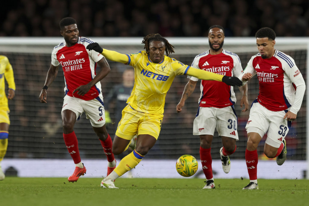Eberechi Eze playing for Crystal Palace against Arsenal.