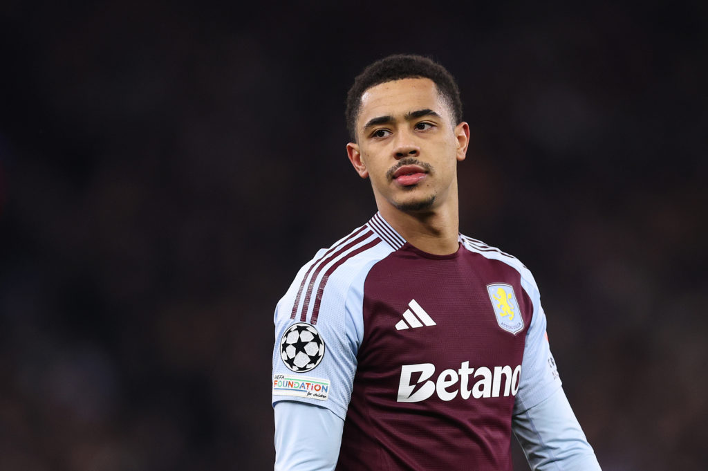 Jacob Ramsey of Aston Villa looks on during the UEFA Champions League 2024/25 League Phase MD8 match between Aston Villa FC and Celtic FC at Villa Park on January 29, 2025