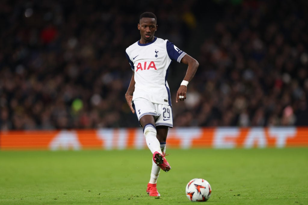 Pape Sarr in action during Tottenham Hotspur v IF Elfsborg - UEFA Europa League 2024/25 League Phase MD8