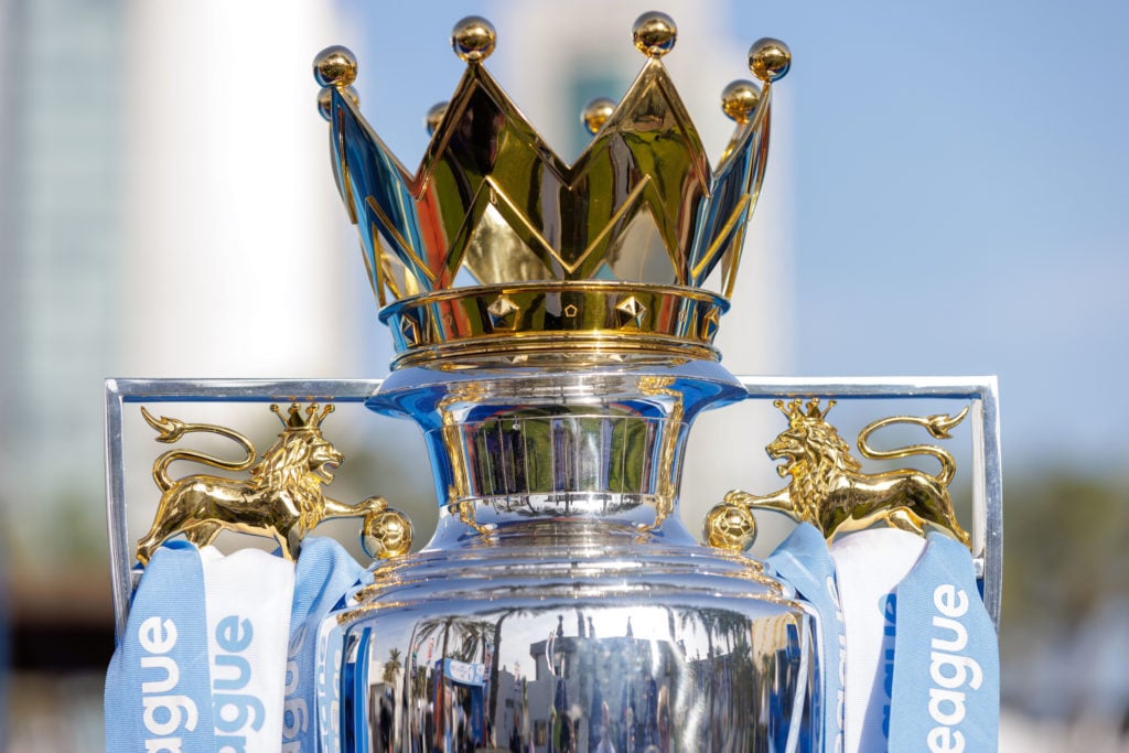 Premier League trophy when Man City won