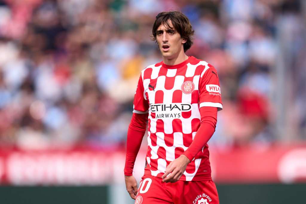 Bryan Gil in action during Girona vs Celta de Vigo in La Liga