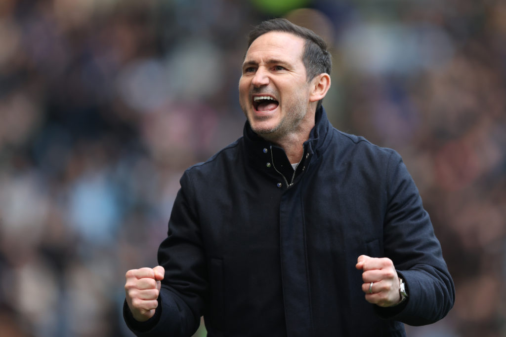 Frank Lampard celebrates Coventry scoring