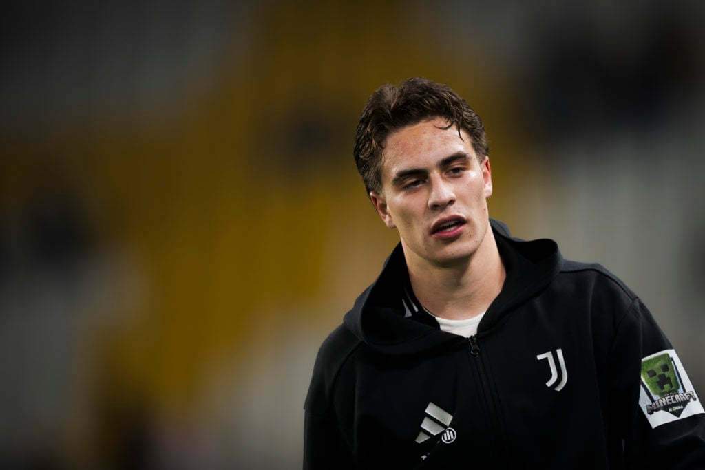 Kenan Yildiz of Juventus FC looks on at the end of the Serie