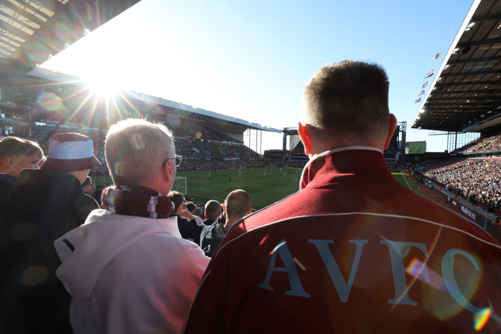 a general view from the Holte End prior to the Premier League match between Aston Villa FC and Nottingham Forest FC at Villa Park on April 5, 2025.