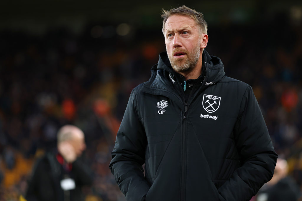 Graham Potter looks on during Wolverhampton Wanderers FC v West Ham United FC - Premier League