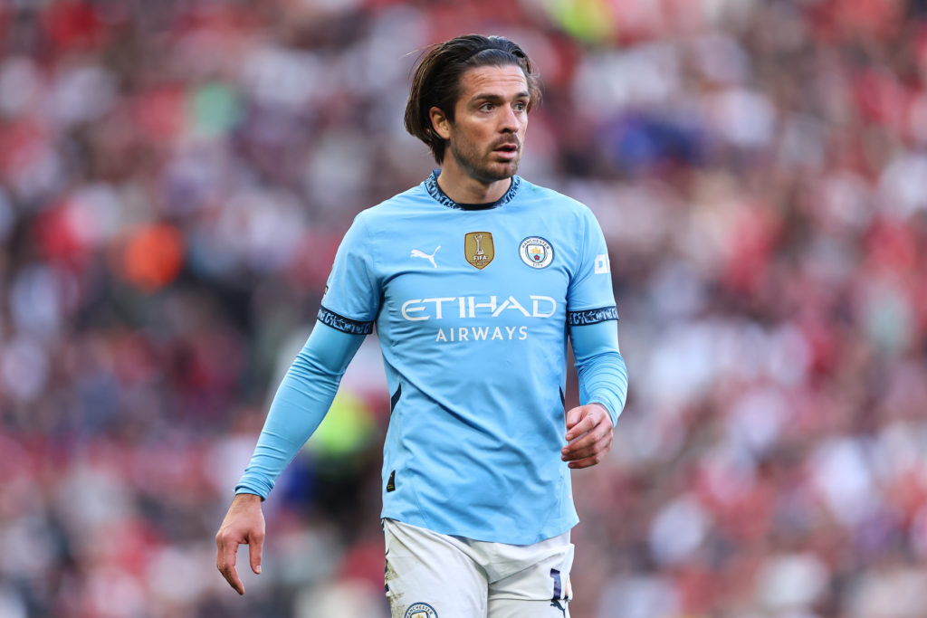 Jack Grealish during a Premier League match for Manchester City.
