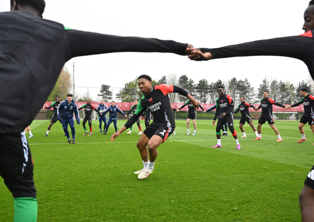 Arsenal FC Training Session And Press Conference - UEFA Champions League 2024/25 Quarter Final Second Leg