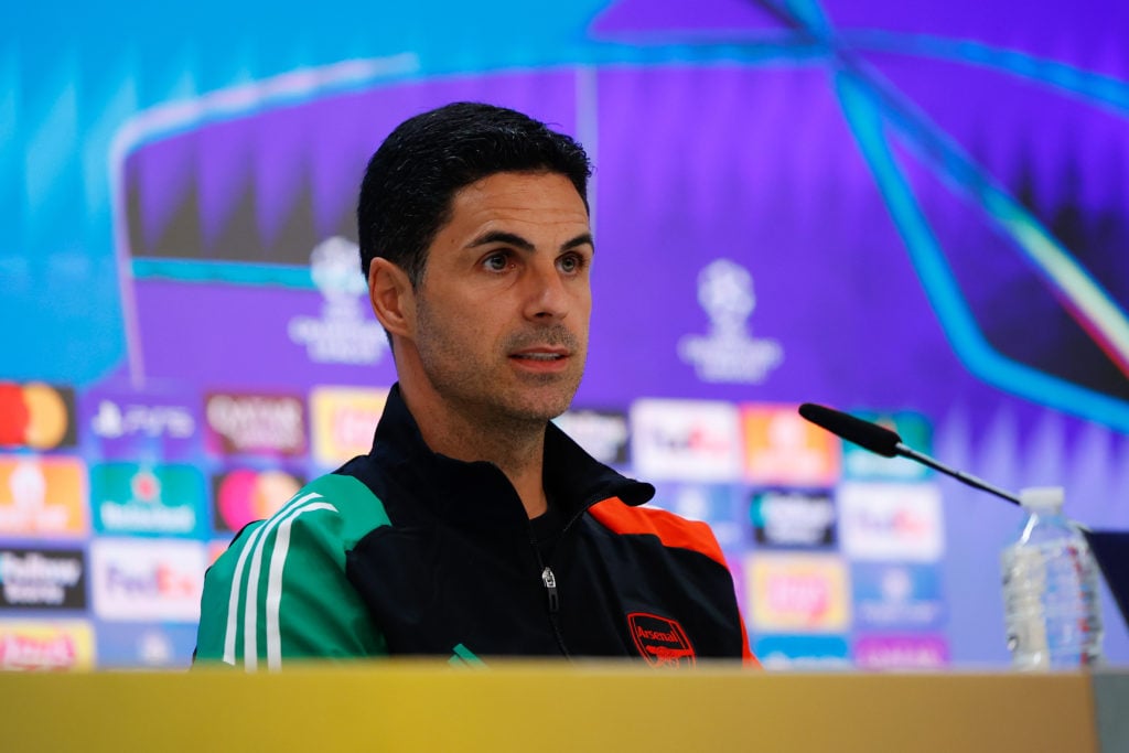 Mikel Arteta Press Conference For Arsenal Fc - Uefa Champions League