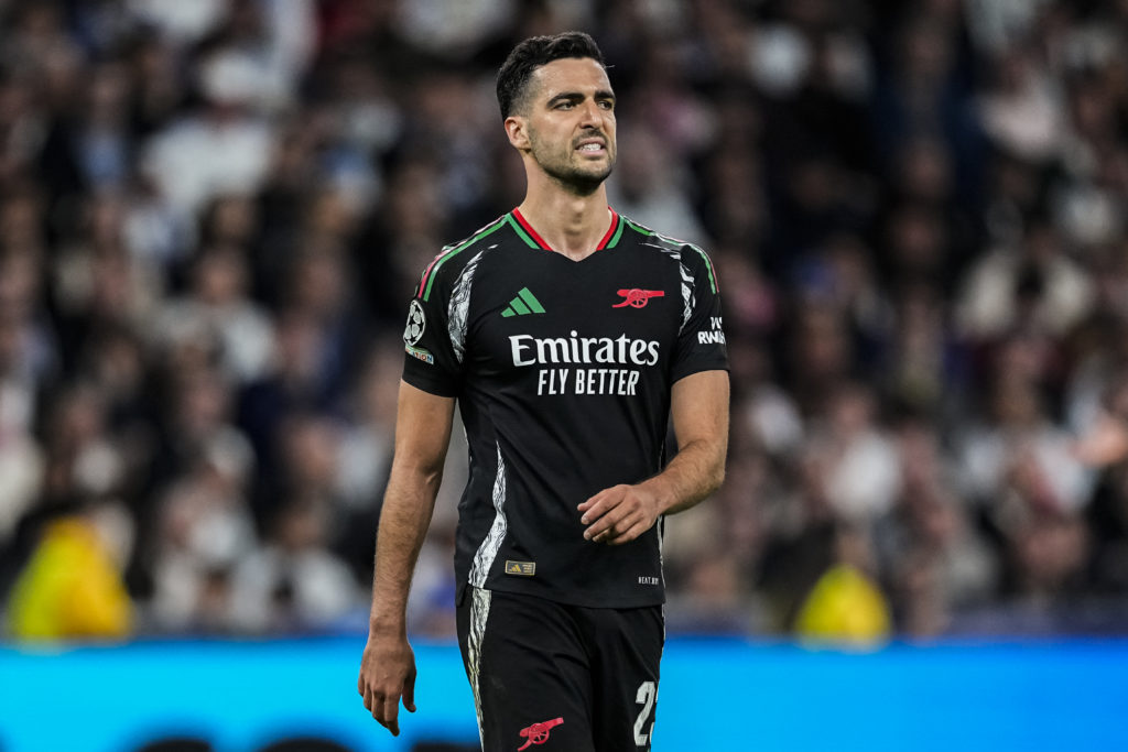 Mikel Merino looking on during a game between Arsenal and Real Madrid