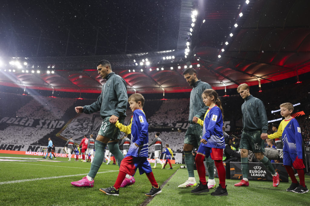 Rodrigo Bentancur before Eintracht Frankfurt v Tottenham Hotspur - UEFA Europa League 2024/25 Quarter Final Second Leg