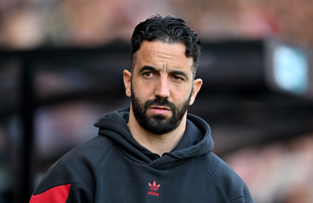 Ruben Amorim looks on before the Premier League clash between Bournemouth and Manchester United.