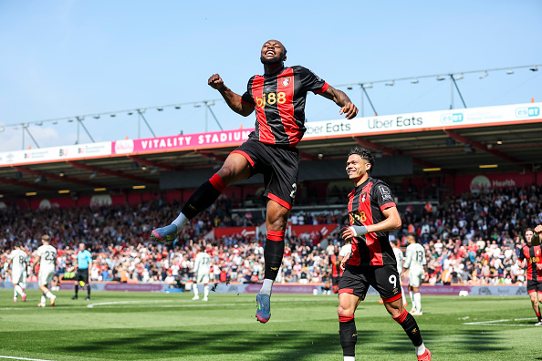 Antoine Semenyo celebrates during AFC Bournemouth v Manchester United FC - Premier League