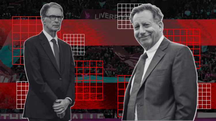 Black-and-white composite image of John Henry and Tom Werner, shareholders in Liverpool owners FSG